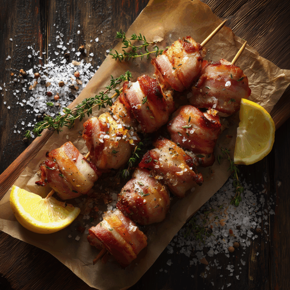 Frigărui de pui in bacon