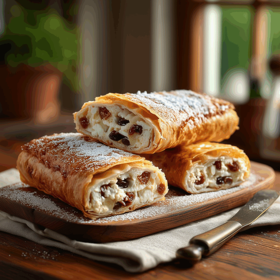 Placintă cu brânză și stafide